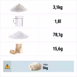 Pétrin à Pâte / Pétrin à spirale - 16 Litres / 5 kg - avec Cuve Fixe - 230 V