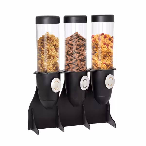 Graandispenser - 3x - zwart - met draaisysteem