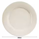 (12 st) Sempre - Tallrik - platt - porslin - Ø 30 cm - creme