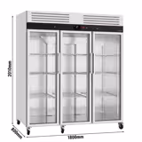 Commercial Upright Fridge ECO – Stainless Steel – 2100 L – 3 Glass Doors