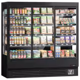 Commercial multideck display fridge - 1940mm - 893L - with 3 hinged glass doors & 4 shelves - Black