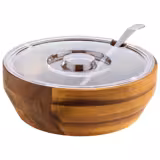 (6 pcs) Bowl - ACACIA - Wood - 2.5L - 250x250mm - Depth: 85mm - Brown