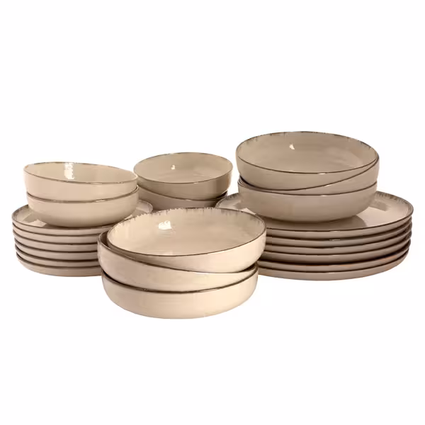 (24 pcs) ANTIGO | Plate - Porcelain - Ø190mm, Ø280mm, Ø190mm, Ø150mm - White