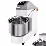 Teigknetmaschine - 30 Liter / 19 kg - 2 Geschwindigkeiten - mit festem Kessel & Rollen - Timerfunktion
