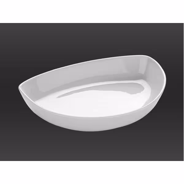 (1 stuks) diep bord - porselein - 210x160mm - wit