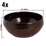(4 pcs) Bowl - BAMA COPPER - Stoneware - Ø 150mm - Copper