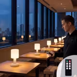 (4 uds) Lámpara de mesa LED - recargable - inalámbrica - FINN - regulable en 3 niveles - 3 temperaturas de color - IP54 - Ø 120mm - Blanco - autonomía 196h