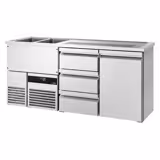 Comptoir de bar réfrigéré PREMIUM - 1950x700mm - 1 porte & 3 tiroirs