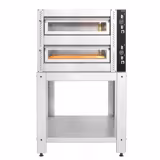 Električna peć za pizzu - 910x750 mm - 4+4 x 25 cm - za Ø 25 cm pizzu - do 450 °C - Mehaničko - uklj. postolje