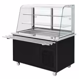 Büfé polc hűtéssel DANZIG - 1600mm - 2 polc - tálcás csúszdával - fekete