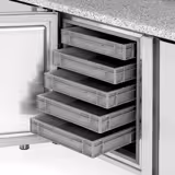 Table réfrigérée à pizza Premium PLUS - 2305 x 800 mm - avec 2 portes & 3 tiroirs