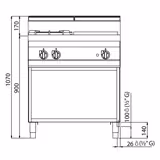 Gas platenfornuis - 17,5 kW - 2 branders