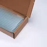 (50 szt.) Słomki szklane - 300mm - ø8mm - proste - Przezroczysty - ze 1 szczoteczką do czyszczenia z nylonu