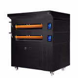 Elétrico Forno modular (padaria) Touch - 2 câmaras de cozedura - 6x 350x400mm ou 4x 400x600mm - Preto - com humidificação - incl. Exaustor & Armário de fermentação