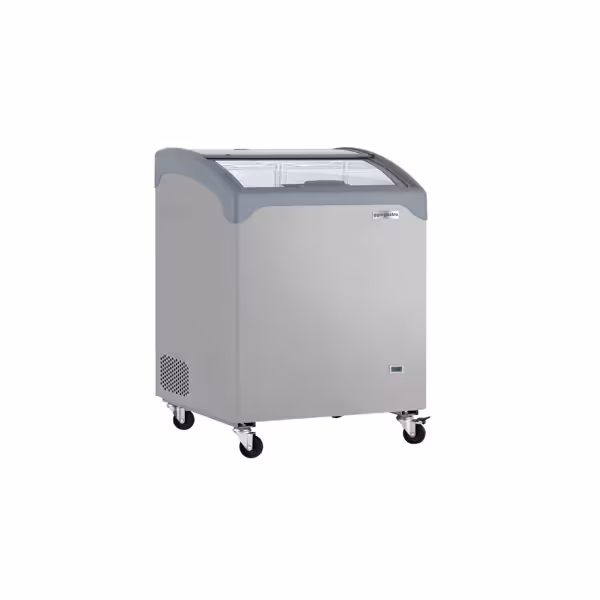 Fagyasztószekrény - 117 liter (nettó kapacitás) - SZÜRKE üvegfedéllel