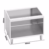 Postolje - 800x560x600 mm - nehrđajući čelik AISI 304 | 3-strano zatvoreno | s podesivim nogama (do 50 mm) - za kuhinjske linije dubine 700 - kompatibilno s serija Lorenzo 700