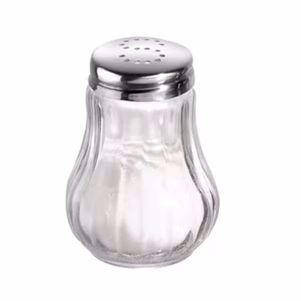 (12 pcs) Salière & Poivrière - Ø50mm - Hauteur: 65mm - Verre - acier inoxydable