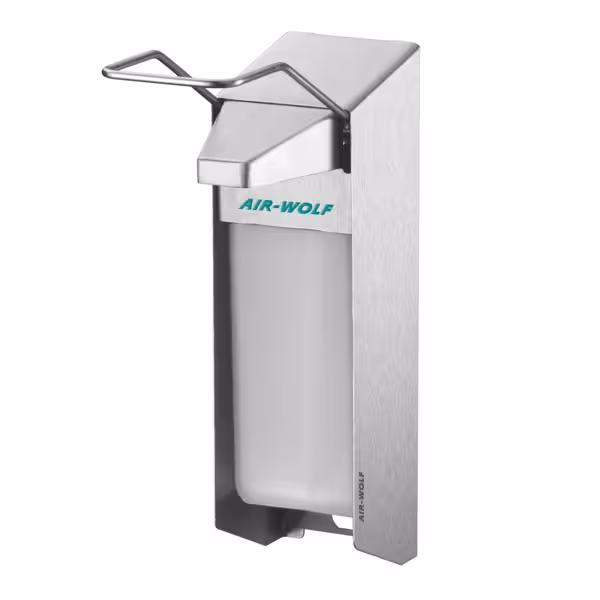AIR-WOLF | Saippua- ja desinfiointiaine annostelija käyttövivulla - 1000ml - ruostumaton teräs