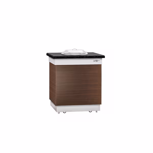 Distributore di Piatti  DUBLINO - riscaldato - 1kW - 800x700x900mm - con ruote - 50 piatti - piano di lavoro in granito - Ø piatti 200/310mm