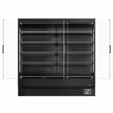 Murale Refrigerato Professionale - 1940mm - 893l - +1°/+5°C - con 3 porte a battente in vetrocamera senza cornice & 4 ripiani - Nero