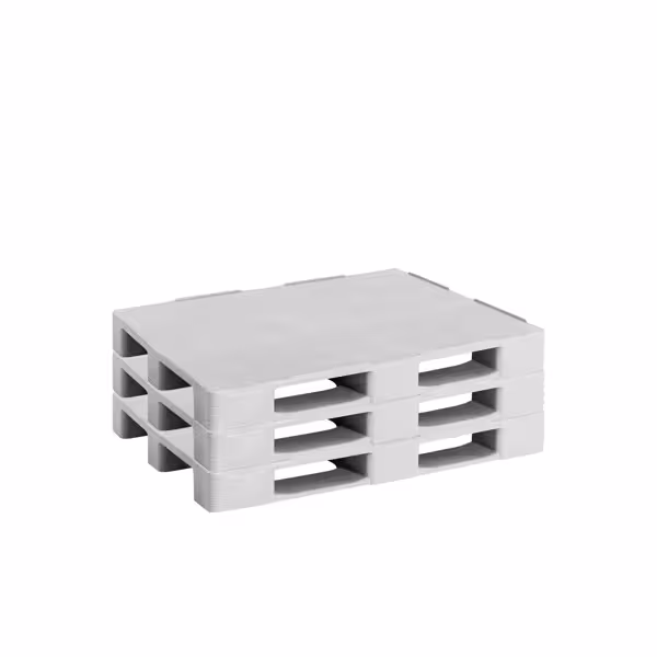 (3 db) - Műanyag raklap - 1200x800mm - Teherbírás: 4000kg - Szürke