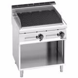 Commercial Gas Lava Rock Chargrill PREMIUM - Freestanding - 700mm Deep - 13.8 kW - Large Cast‑Iron Grate