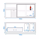 Botellero de barra refrigerado PREMIUM PLUS - 1950x700mm - 4 cajones