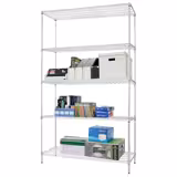 Stalen stellingrek - 1200x450mm - 5 schappen - Chroom