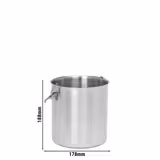 Pojemnik do dozownika sosów - ze stali nierdzewnej - wysokość: 188mm - 4L