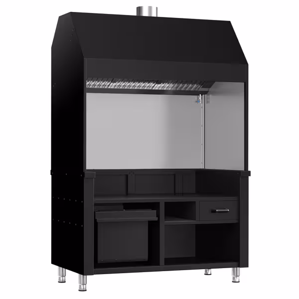 Elemento neutro para parrilla de carbón y gas BERLIN - 1360x890x2150mm - negro - Norma CE - con 3 filtros de descalcificación - compatible con KGE1200 y GGE1200