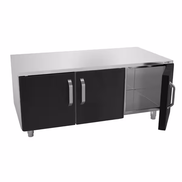 Edelstahl Unterbau - 1200mm - 3 Türen - Schwarz