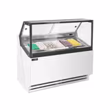 Vetrina Gelato THEO - 1300mm - Refrigerazione ventilata - con Illuminazione LED - per 6x Vasca da gelato da 5 Litri - Sbrinamento automatico - Bianco