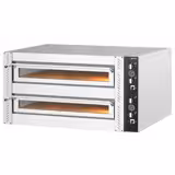 Elektrische pizzaoven (chamotte bakvloer) - 1320x1150x680mm - 2 kamers - 2x9 pizza’s Ø30cm - tot 450°C - Handmatig