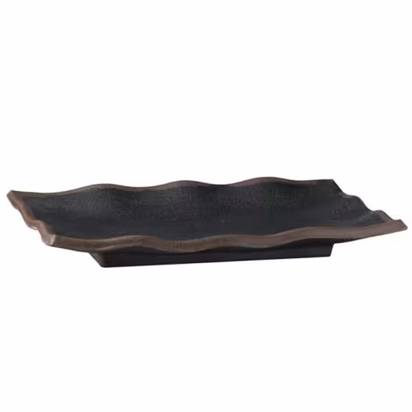 (6 stuks) Dienblad MARONE - Melamine - 27,5x11cm - hoogte: 20mm - zwart/bruin - stapelbaar