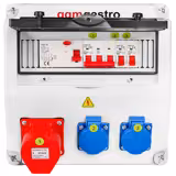 Coffret de chantier électrique - 2x 2P+T 16A 230V & 1x CEE 16A 400V 5P (rouge) - Triphasé 400V - IP54 - avec interrupteur différentiel 30 mA intégré