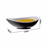 (6 szt.) Miseczka bufetowa prostokątna - HALFTONE - Melamina - 0,1l - eckig - 140x80x45mm - Czarny/Biały