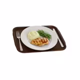(10 pcs) FAST FOOD Tray - ABS plastic - 440x320mm - Height: 20mm - Brown - non-slip surface