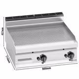 Gasbakplaat - 13,8kW - Geribbeld - Bakoppervlak: 795x500mm