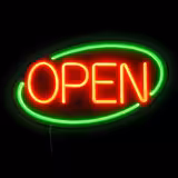 LED “Open” Sign – Dimmable – Green – Red