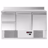 Koelwerkbank ECO - 1368x700mm - met 2 deuren - met 2 lades - opstand