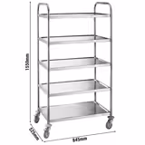 Carrello di servizio - 845x525mm - con 5 ripiani