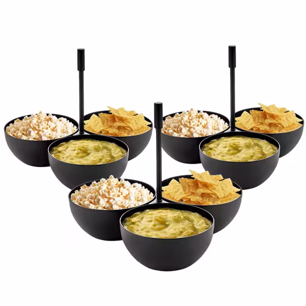 (3 Stück) Snack Schalen 3er Set - Schwarz