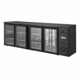 Banco bar e bevande ECO - 2542 mm - 4 ante in vetro senza cornice - nero