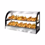 Warmhoudvitrine voor gegrilde kip - 1098mm - 1,8kW - 2 niveaus - met uitschuifbare snijplank