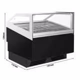 Glassdisk ADAM – 1200 mm – med fläktkyla – för 12x 5 liter eller 8x 7 liter glassbehållare – svart