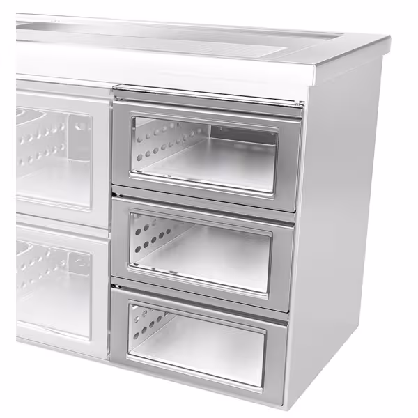 Ladenblok - glas - 3x 1/3 laden - voor de series BRF & BLF