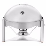 Chafing dish - Rotondo - con coperchio roll-top - in acciaio inox