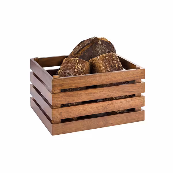 Wooden Box - SUPERBOX - Height: 200mm - suitable for GN 1/2 - Brown - 350x290mm