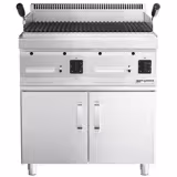 Gas lavasteengrill - 14kW - 0,8x0,7m - Kantelbaar grillrooster - 2 grillroosters - Staand model - 700mm diep - RVS