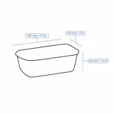 (300 pieces) Reusable bowl - polypropylene - 450ml - rectangular - black